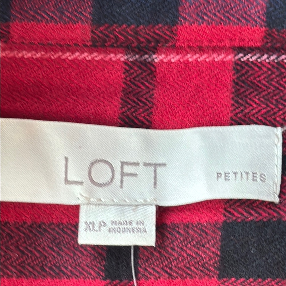 Brand New LOFT Red and Blue Plaid Shirt - Picture 7 of 12